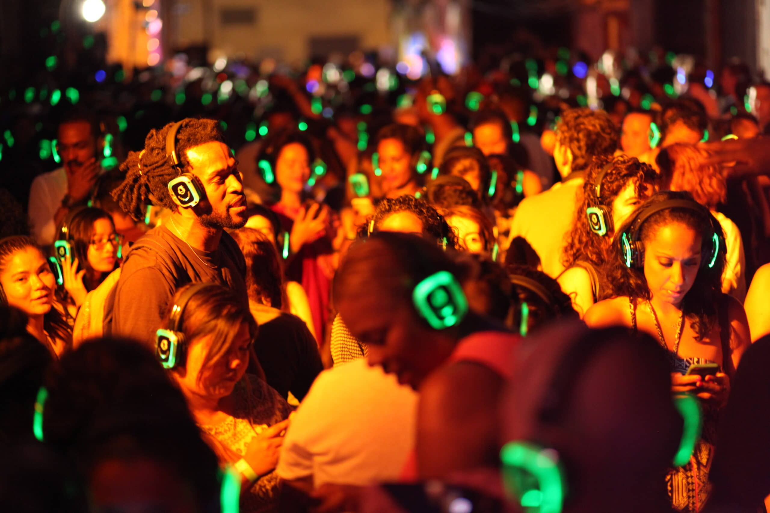 Silent disco headphone party